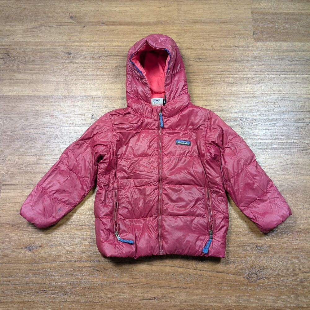 Patagonia Baby Hi-Loft Down Sweater Hoody Puffer Jacket Size 4T Red Winter